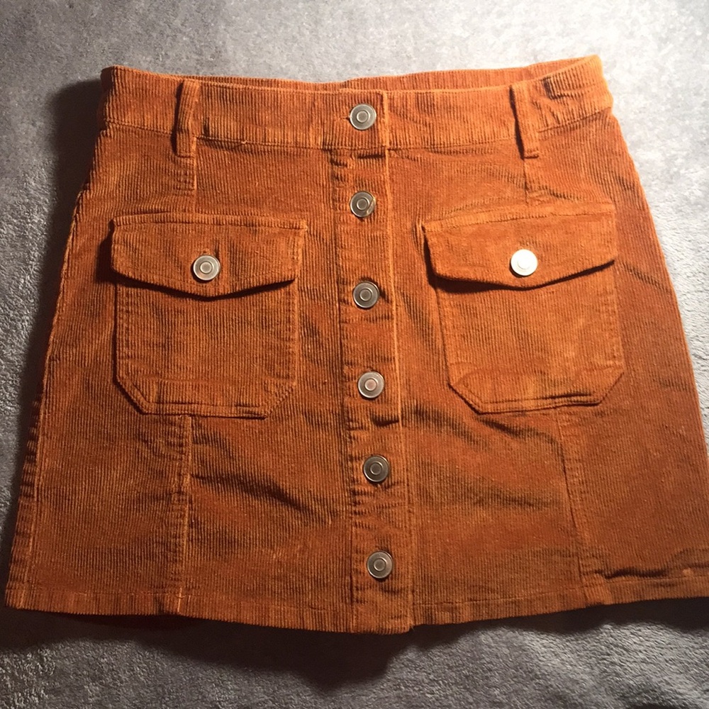 Brown Button down skirt